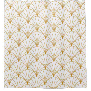 Vintage Art Deco Seamless Pattern. Geometric decor Shower Curtain