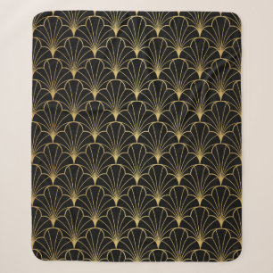 Vintage art deco seamless pattern sherpa blanket