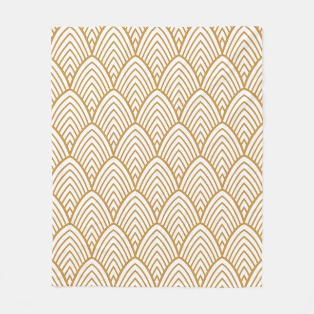 Vintage art deco seamlesspattern fleece blanket (Front)