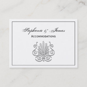 Vintage Art Deco Silver Plume Arabesque Business Card
