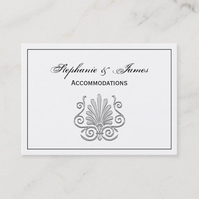 Vintage Art Deco Silver Plume Arabesque Business Card (Front)