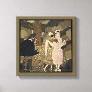 Vintage Art Deco, Surprise by George Barbier Canvas Print