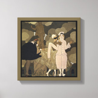 Vintage Art Deco, Surprise by George Barbier Canvas Print