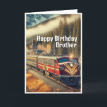 Vintage Art Deco Train Brother Birthday  Card<br><div class="desc">"AI-generated artwork with design direction by Susang6"</div>