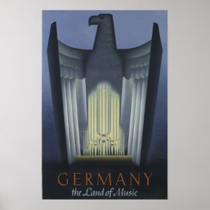 Vintage Art Deco travel Germany Eagle  Poster