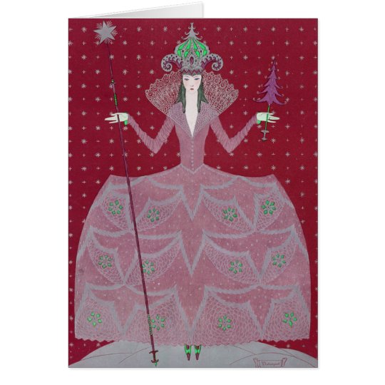 VINTAGE ART DECO "TWIRLY SWIRLY BERRY 'N GREEN" CARD