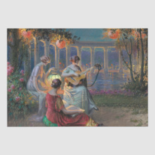 Vintage Art Deco / Victorian Woman Women Decoupage Tissue Paper