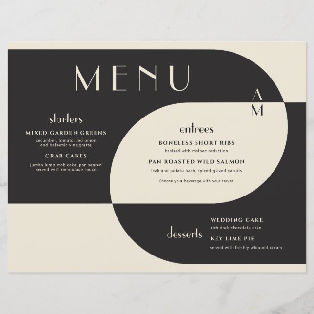 Vintage Art Deco Wedding Black Cream (Front)