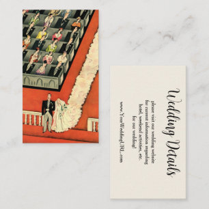 Vintage Art Deco Wedding, Bride and Groom RSVP Enclosure Card