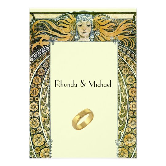 Vintage Art Deco Wedding Invitation