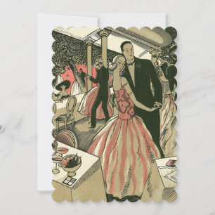 Vintage Art Deco Wedding, Newlyweds First Dance Invitation