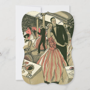 Vintage Art Deco Wedding, Newlyweds First Dance Invitation
