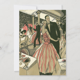 Vintage Art Deco Wedding, Newlyweds First Dance Invitation