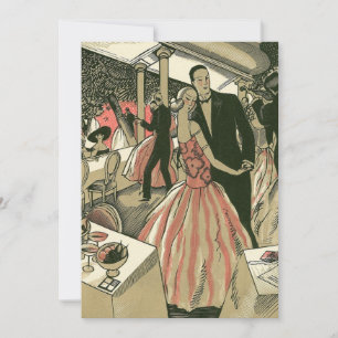 Vintage Art Deco Wedding, Newlyweds First Dance Invitation