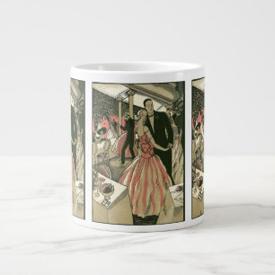 Vintage Art Deco Wedding, Newlyweds First Dance Large Coffee Mug