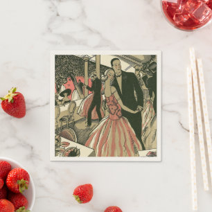 Vintage Art Deco Wedding, Newlyweds First Dance Napkin