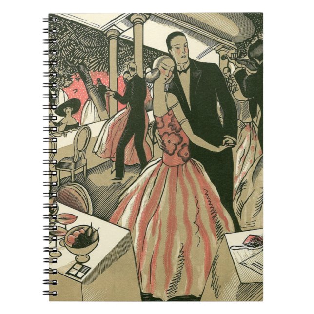 Vintage Art Deco Wedding, Newlyweds First Dance Notebook (Front)