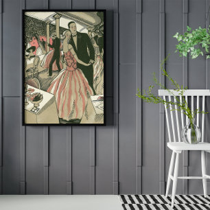 Vintage Art Deco Wedding, Newlyweds First Dance Poster