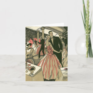 Vintage Art Deco Wedding, Newlyweds First Dance Thank You Card