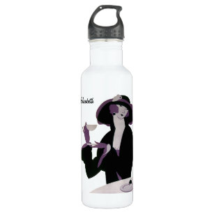 Vintage Art Deco Woman, Afternoon Tea and Cupcake 710 Ml Water Bottle