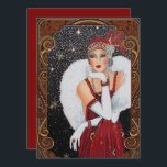 Vintage Art Deco Woman Christmas Holiday Card<br><div class="desc">A beautiful vintage retro Christmas art deco woman holiday card. Send out one of these gorgeous art deco women holiday cards to friends and family. Also perfect for collectors. Check out the Art Deco collection in my store for more like this.</div>