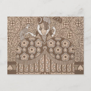 Vintage Art Deco Woman in Dress Postcard