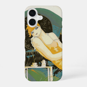 Vintage Art Deco Woman Reclining on Couch, Chompre iPhone 16 Case
