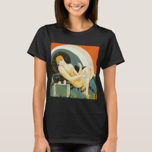 Vintage Art Deco Woman Reclining on Couch, Chompre T-Shirt