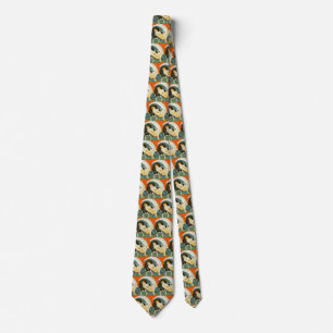 Vintage Art Deco Woman Reclining on Couch, Chompre Tie
