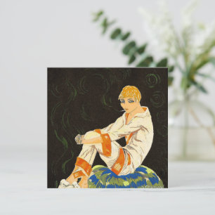 Vintage Art Deco Woman, Smoking by S. Chompre
