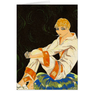 Vintage Art Deco Woman, Smoking by S. Chompre