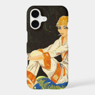 Vintage Art Deco Woman, Smoking by S. Chompre