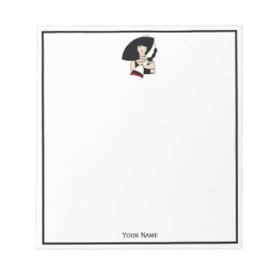 Vintage Art Deco Woman Wearing Hat Gloves Colour Notepad
