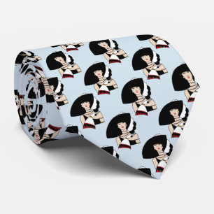 Vintage Art Deco Woman Wearing Hat Gloves Colour Tie