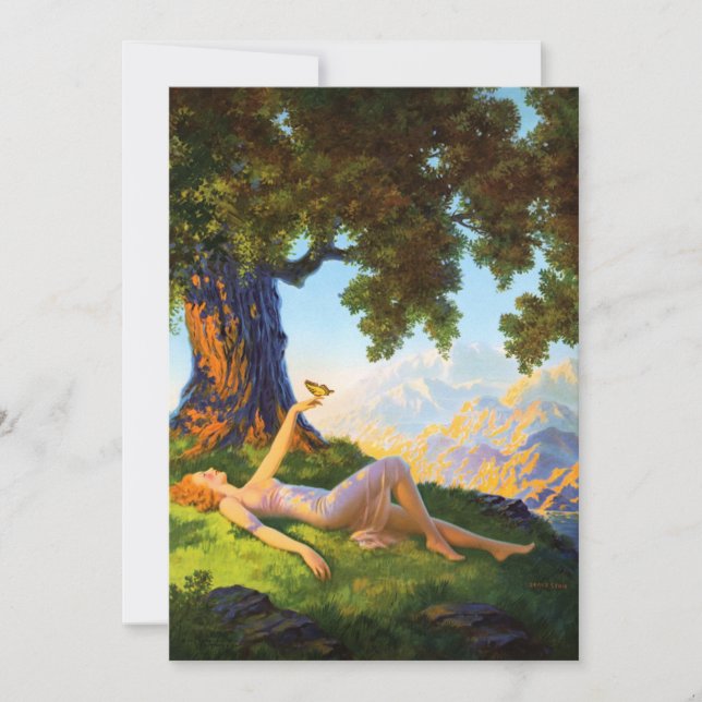 Vintage Art Deco Woman With A Butterfly Card (Front)