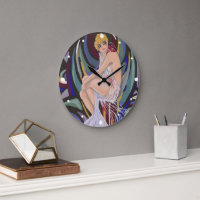 Vintage Art Deco Woman with Drapes by S. Chompre