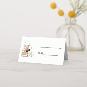 Vintage Art Deco Woman with Flowers Wearing Hat C Place Card