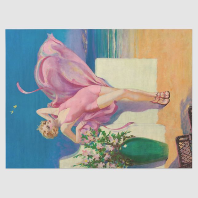 Vintage Art Deco / Woman Women Decoupage Tissue Paper (Front)