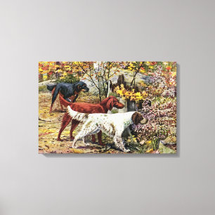 Vintage Art Dog Lovers Setters Canvas Print