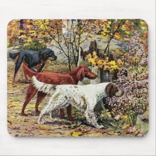 Vintage Art Dog Lovers Setters Mouse Mat