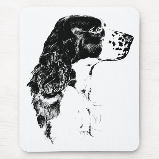 Vintage Art English Springer Spaniel Dog Mousepad (Front)