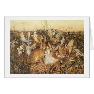 Vintage Art - Fairies and a Rabbit,
