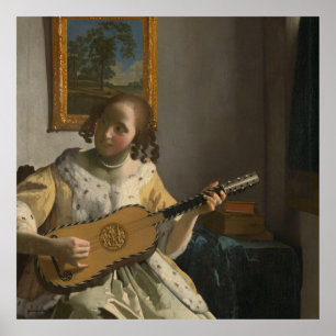Vintage art famous Jan verMeer dutch painting on  Poster
