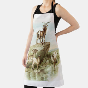Vintage Art Farm Goats Apron