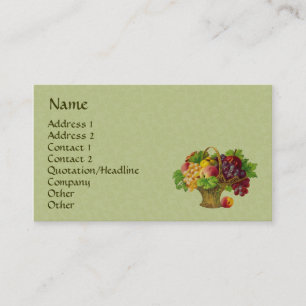 Vintage Art Fruit Basket Business Card