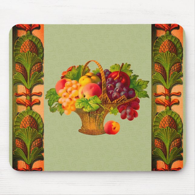Vintage Art Fruit Basket  Mouse Mat (Front)