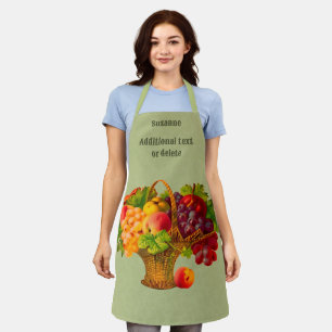 Vintage Art Fruit Basket Personalised Apron