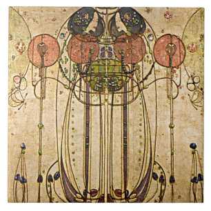 Vintage Art Gesso Wall Frieze Ceramics Tile