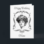 Vintage Art Gibson Girl Personalised Birthday  Card<br><div class="desc">Vintage reproduction art Gibson Girl Birthday card. You can change or add any text you like in the template for a more personal touch. Click on Customise for further changes to font size, style, and colour. This image is available on many products in my gallery. Please visit Smilin' Eyes Treasures...</div>