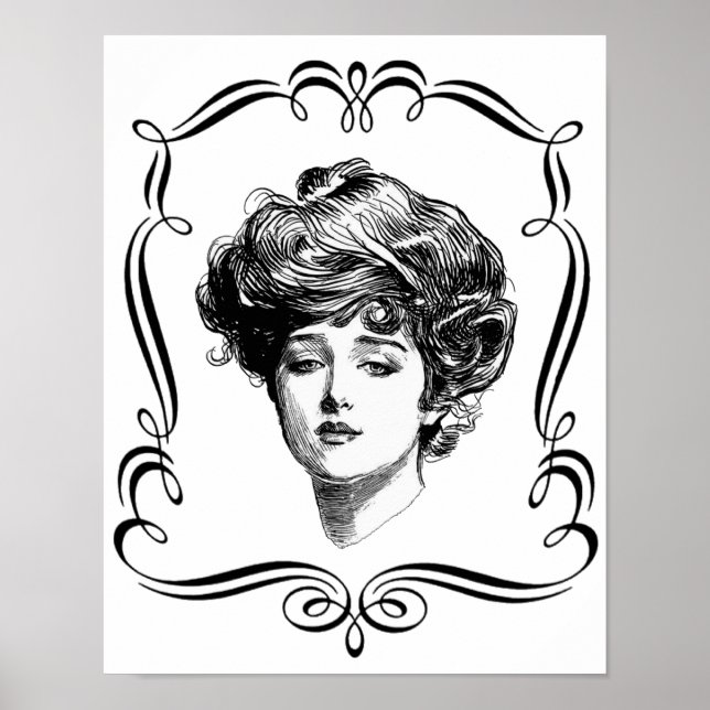 Vintage Art Gibson Girl  Poster (Front)